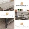 41 Inch Large Coffee Table with Drawers, Rectangular Cocktail Table with Storage, Vintage Living Room Table, Rustic Grey - 3 of 4