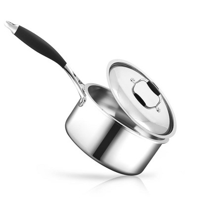 Nutrichef 3 Quart Stainless-steel Saucepan With Lid Cookware : Target