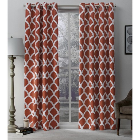 Durango Printed Geometric Sateen Woven Room Darkening Grommet Top