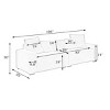 4-Seat Corduroy Sofa,Modern Large Couch with 4 Throw Pillows,106" Deep Seat Sectional Sofa for Living Room-Baofuwish - 4 of 4
