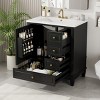 30" Bathroom Vanity with Sink, Modern Under Sink Cabinet with 1 Door, Shelf and 3 Soft-Close Drawers for Bathroom or Powder Room – Cuddlewood - 2 of 4