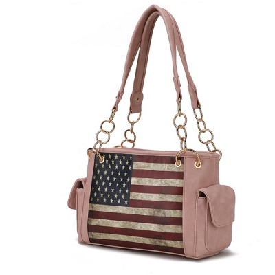 MKF Collection Alaina Vegan Leather Women’s Flag Shoulder Bag by Mia K