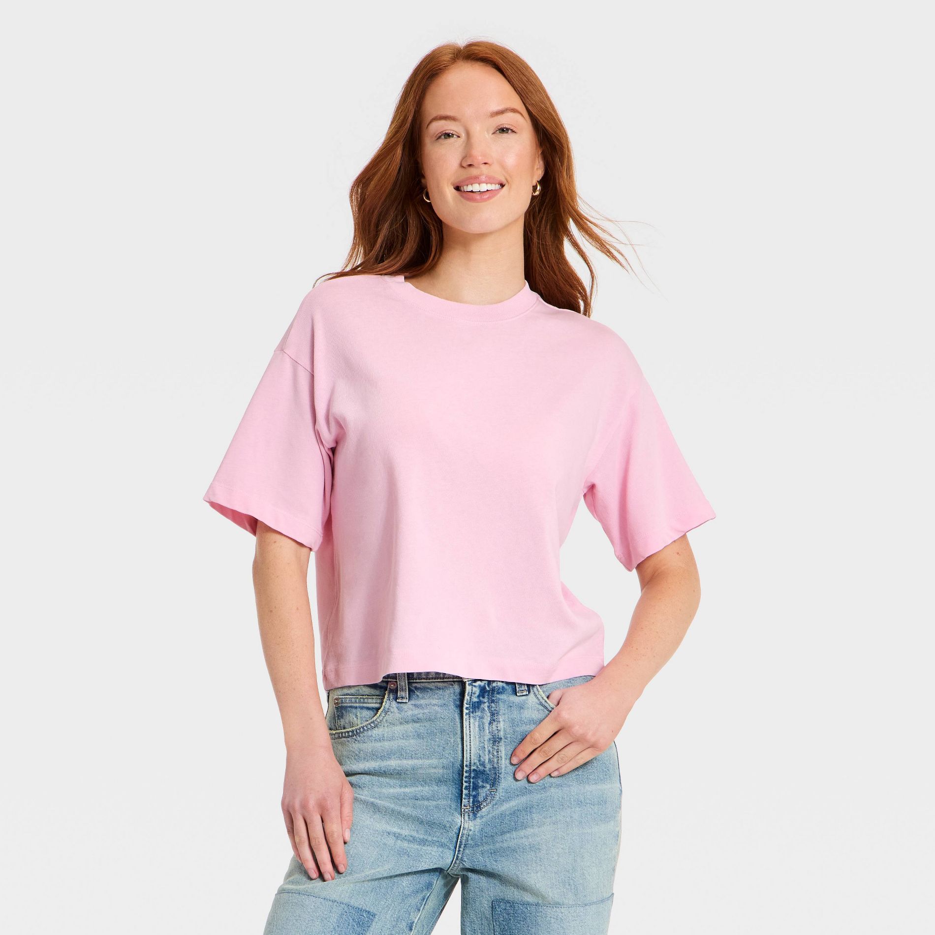 Women’s Vintage Jersey Crew Neck T-Shirt - Universal Thread™ Pink