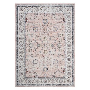 COZONY Washable Runner Rug for Hallway Kitchen, Non-Slip Soft Floral Carpet with Rubber Backing for Laundry Room, Bedroom, Bathroom Area Rug - 1 of 4