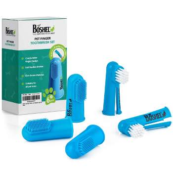 BOSHEL Dog Finger Toothbrush Set - 8 Pack Includes 6 Silicone Bristle + 2 Nylon Bristle Dog & Cat Toothbrushes - Kit for Small & Large Pets