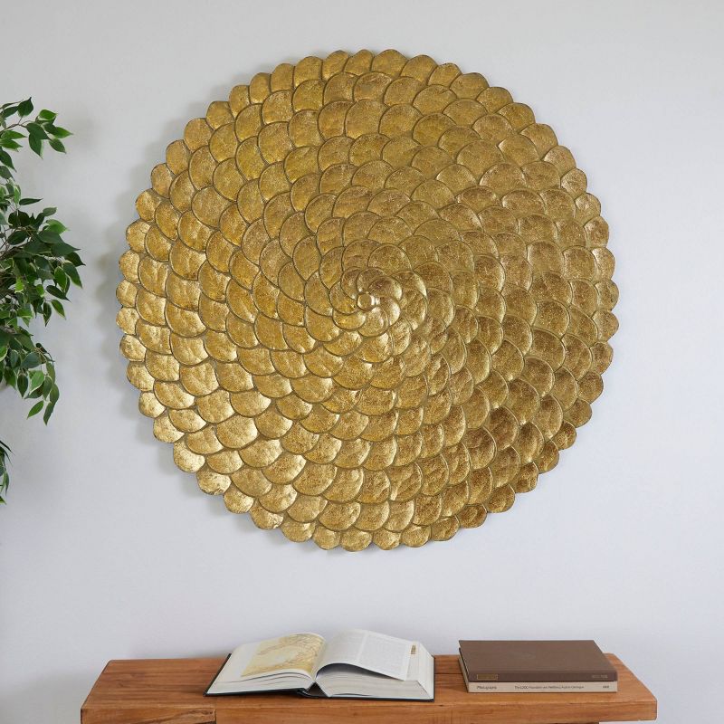 Wood Plate Carved Radial Wall Decor - Olivia & May, 1 of 7