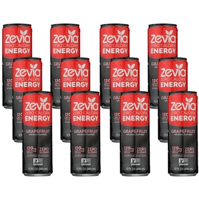 Zevia Zero Calorie Grapefruit Energy Drink - Case Of 12/12 Oz : Target