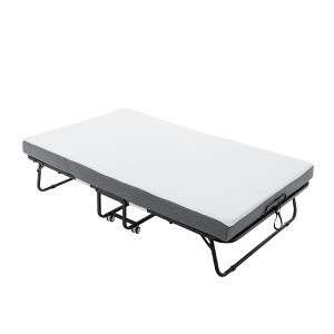 Bellemave Folding Bed with Mattress, SPortable Foldable Bed with Storage Cover,black - 1 of 4