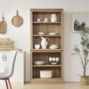 JAHRSTIM Halston Multi-Depth Bookcase, Adjustable Storage Open Display Shelving Unit for Home and Office Space, 31.5”L x 15.75”W x 72.8”H, Oak - 2 of 4