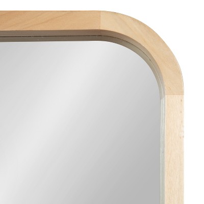 Hutton Natural Wood Rounded Radius Rectangular Wall Mirror 20x30