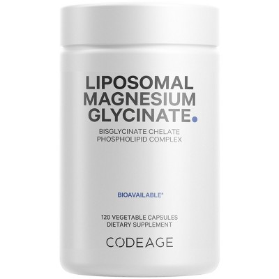 Codeage Liposomal Magnesium Bisglycinate Chelate Mineral Supplement, BioMag? Phospholipids, 120 ct