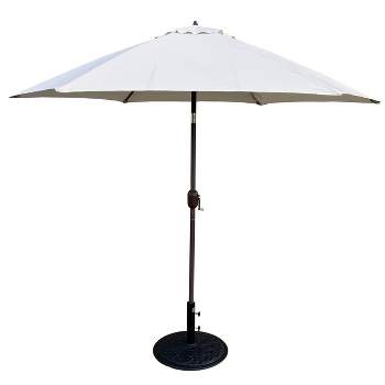 9' x 9' Round Aluminum Patio Umbrella Antique White - Tropishade