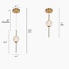 LNC Cenlindes 1-Lights 4.3" Luxury and Glam Crystal Globe Integrated LED Mini Pendant Lightss,Brass - 3 of 4