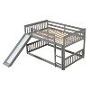 NicBex Full Over Full Bunk Bed with Slide and Ladder for Kids Teens Adults,Gray/White - 4 of 4