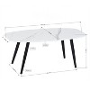 FurnitureR Modern Coffee Table 43.3 Inches Rectangular Simple Style Center Table, Minimalist Wooden Cocktail Table for Living Room (Marble) - 4 of 4