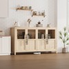Sideboard Buffet Cabinet with 4 Glass Doors, 55" Large Modern Farmhouse Storage Cabinet Table, Pear Wood Finish, Buffet Hutch - 2 of 4
