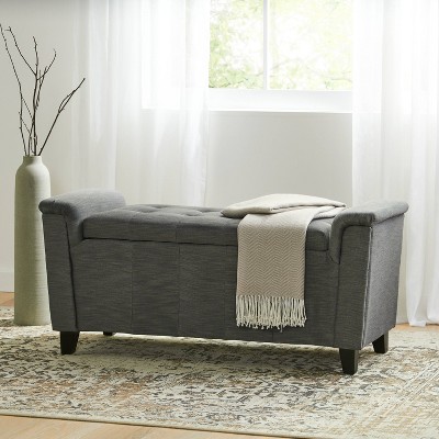 Alden Armed Storage Bench - Teal - Christopher Knight Home