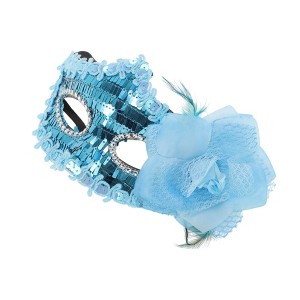 Unique Bargains Floral Sequins Half Face Party Mask 1 Pc - 1 of 4