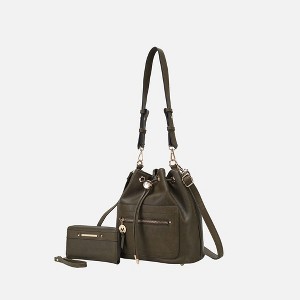 MKF Collection Larissa Vegan Leather Women’s Bucket Hobo Handbag with Wallet by Mia K - 1 of 4