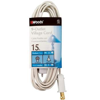 Woods Indoor 15 ft. L White Extension Cord with Switch 18/2