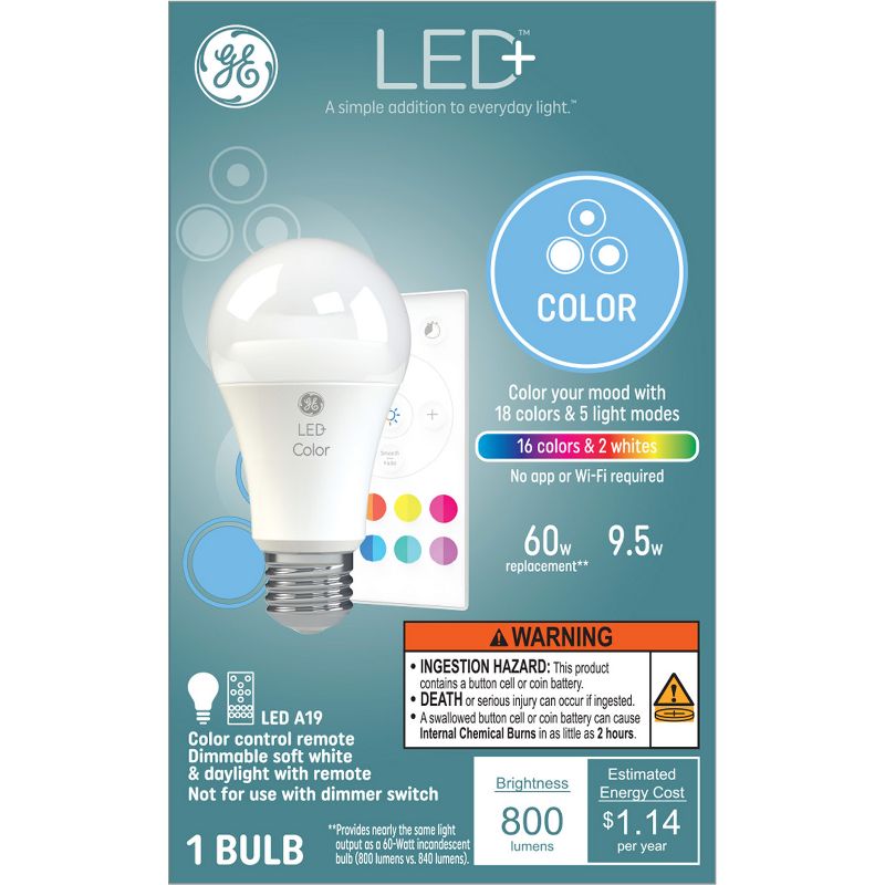 GE LED+ Color Changing Light Bulb, 1 of 10
