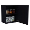 GlasFlength Kitchen Storage 1 Door Kitchen Wall Cabinet Internal Shelves Cabinet Storage Cupboard for Kitchen, Black, 13.1"*19.7"*23.6" - 4 of 4