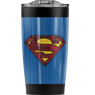 Superman Charcoal Shield Steel Tumbler 20oz Coffee Travel Mug