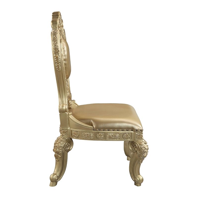 Set of 2 27&#34; Seville PU Dining Chairs Gold Finish - Acme Furniture, 6 of 7
