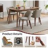 Upholstered Dining Chairs, Green Fabric High Back Dinner Chairs with Deep Seat, Wood Legs, Comfortable Kitchen Chairs for Dining Room - 3 of 4