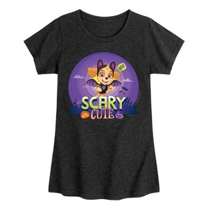 Girls' - Paw Patrol - Halloween Skye Scary Cute Fitted Short Sleeve Graphic T-Shirt - 1 of 4