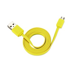 REIKO TANGLE FREE MICRO USB DATA CABLE 3.3FT IN - YELLOW - 1 of 3