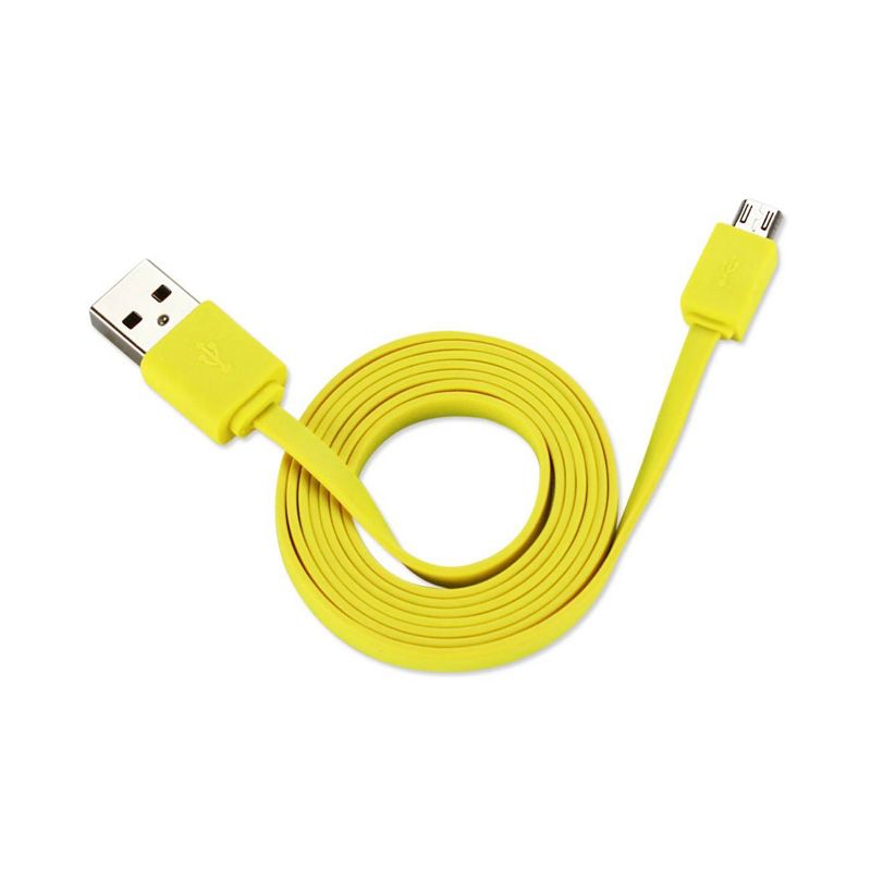 REIKO TANGLE FREE MICRO USB DATA CABLE 3.3FT IN - YELLOW, 1 of 4