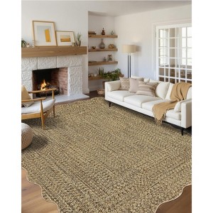 Coucheta Washable Braided Area Rug, Vintage Scalloped Design, Non-Slip Low Pile Indoor Carpet for Living & Dining Room, Bedroom, Office & Nursery - 1 of 4