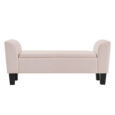 NicBex Storage Ottoman Bench for Bedroom,Velvet Storage Bench with Solid Wood Legs,Ottoman for Living Room,Bedroom,Entryway