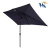 Akoasm 98.4 in. H Rectangular Patio Outdoor Umbrellas with Crank and Push Button Tilt For Backyard, Garden & Pool-Navy Blue - 2 of 4