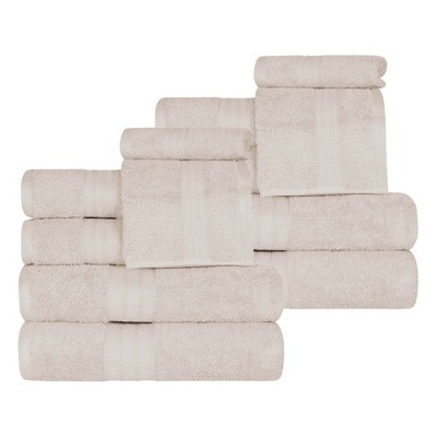 Cotton Plush Highly-Absorbent Heavyweight Luxury 12 Piece Assorted Towel Set by Blue Nile Mills