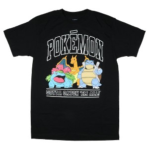 Seven Times Six Pokemon Shirt Mens Gotta Catch Em All T Shirt Big And Tall Graphic Tee Black - 1 of 3