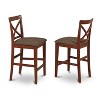 HomeStock Pub Counter Stool-Linen Fabric Bar Height Dining Chair - 2 of 3