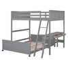 Grungis Full Over Full Loft Bed with Desk and Guardrails,Modern Bunk Bed with Ladder,Loft and Bunk Bed for Bedroom - 4 of 4
