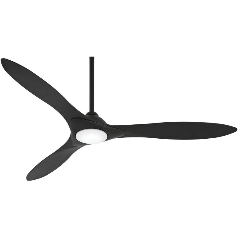 60" Minka Aire Modern Indoor Ceiling Fan with LED Light Remote Control Coal Black Etched Glass for Living Room Kitchen Bedroom, 1 of 5