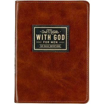 One Minute with God for Men 365 Devotions, Brown Faux Leather Flexcover - (Leather Bound)