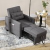 NicBex Convertible Sleeper Chair,3-in-1 Multi-Functional Folding Sofa Bed,Modern Couches with  Adjustable Backrest for Living Room,Dark Gray/Gray - 2 of 4