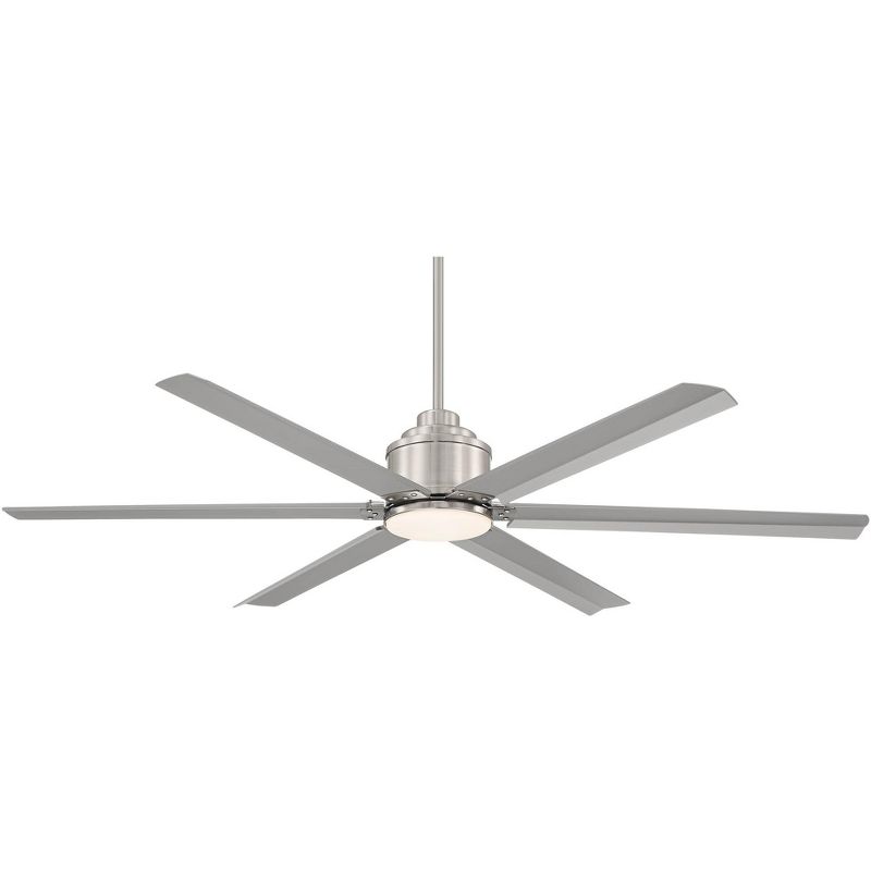 65" Casa Vieja Ultra Breeze Modern Indoor Outdoor Ceiling Fan with Dimmable LED Light Remote Control Brushed Nickel Wet Rated for Patio Exterior House, 1 of 10