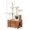 Cat Tree with Litter Box Furniture Hidden Enclosure, 2-in-1 Modern Tower, Cat Condo with Scratching Posts - 3 of 4