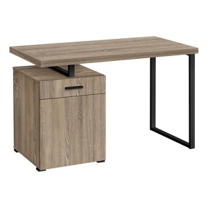 Monarch Specialties Computer Desk Home Office Laptop Left Right Set-Up Storage Drawers 48InchL Work Metal Laminate Brown Black Contemporary Modern - 1 of 4