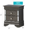 HomeStock Metallic Black Nightstand 24x21x16 with Two Spacious Drawers, Compact Bedside Table for Bedroom Storage and Sleek Modern Look - 2 of 4