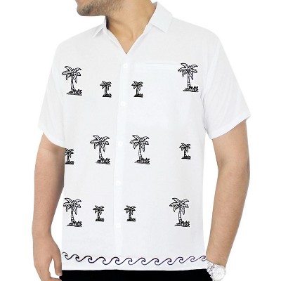 LA LEELA Men's Hawaiian Shirt Fashion Button Down Short Sleeves Holidays Aloha Party Casual Tops Summer Beaches Shirts for Mens