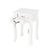 LIVAREEmlen White End Table, Living Room Floor-standing Storage Table with a Drawer, 4 Curved Legs - 4 of 4
