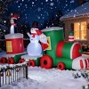 TopComfy Decorative Holiday Scene Props Inflatable Christmas Train with Santa Snowman Penguin Festive for Yard, Multicolored, 10.24"*10.24"*10.24" - 2 of 4