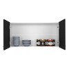 GlasFlength Kitchen Storage 2 Door Kitchen Wall Cabinet Internal Shelves Cabinet Storage Cupboard for Kitchen, Brown, 12.6"*39.3"*12.6" - 4 of 4